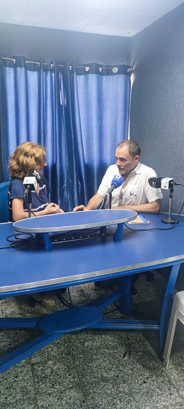 Patricia y Miguel Ángel en la radio